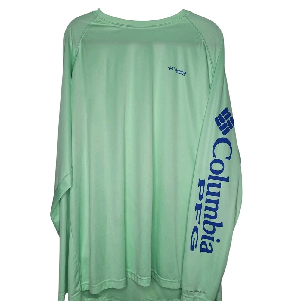 Columbia PFG Sun Protection‎ Quick Dry Men's Long Sleeve T-Shirt 3X  Green *FLAW